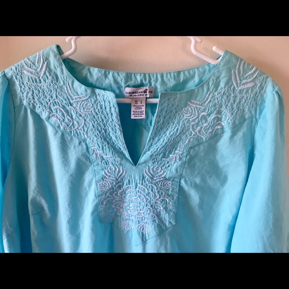 Caribbean Joe 100% Cotton Tunic Top